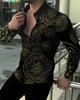 Fashion Stylish Men's Long-Sleeve Shirt with Scroll Pattern