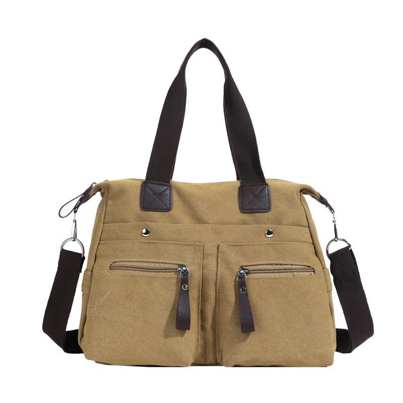 Taška crossbody pánská a dámská jednobarevná texturovaná ležérní taška přes rameno plátěná velkokapacitní ležérní všestranná taška přes rameno