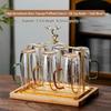 400ML Handled Glass Tea Cups Set with Tray