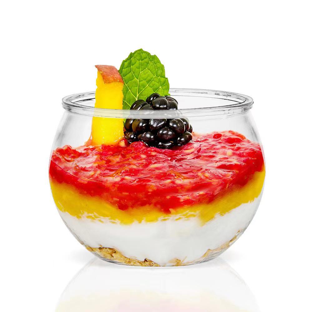 Set de Cupe Pătrate Transparente pentru Sos și Mousse cu Lingurițe - Perfect pentru Deserturi și Aperitive