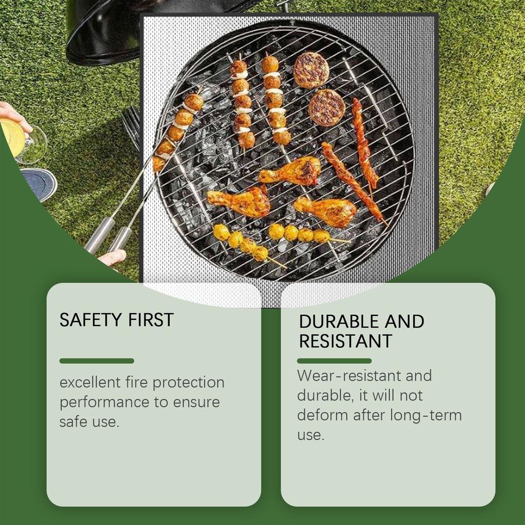 Round Outdoor Fireplace Brazier Fireproof Mat Barbecue Stove Insulation Mat