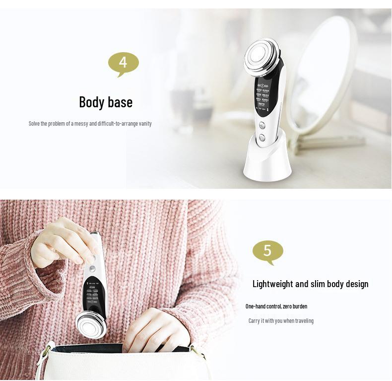 EMS Microcurrent Facial Beauty Device: Handheld Skin Rejuvenation with Color Light Therapy