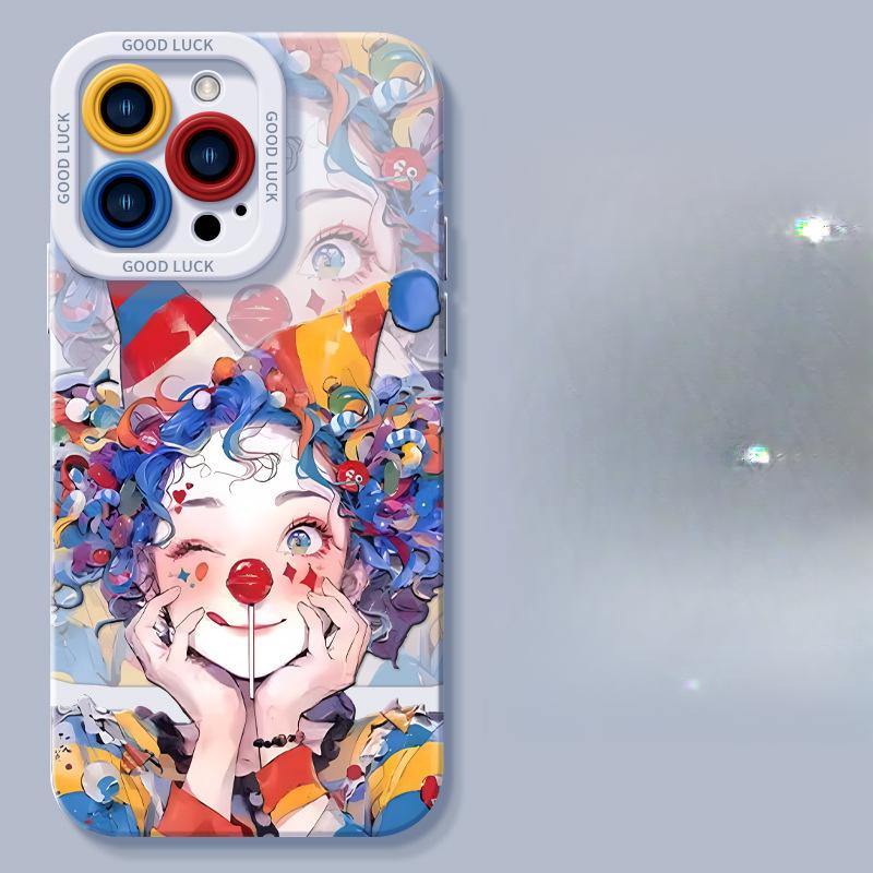 The Clown Is Compatible with Apple 16, Anime 15plus, Cartoon 14, Silicone Soft Case 13, Mini Phone Case Promax