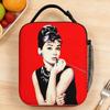 Audrey Hepburn Lunch Bag For Child Travel Print Lunch Box Fun Oxford Thermal Tote Handbags