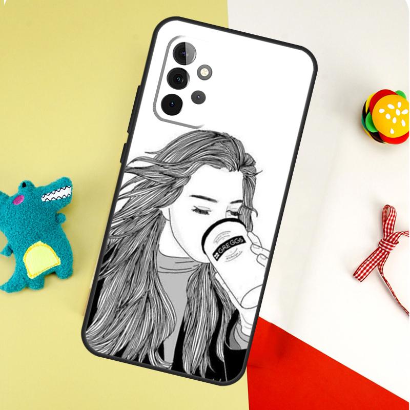 OK But First Coffee For Samsung Galaxy A54 A34 A14 A55 A35 A15 A53 A33 A13 A05 A06 A16 A22 A32 A52 Phone Case