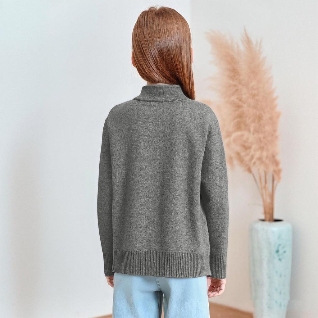 Children's Fashionable Casual Fleece Turtleneck Long-sleeved Top