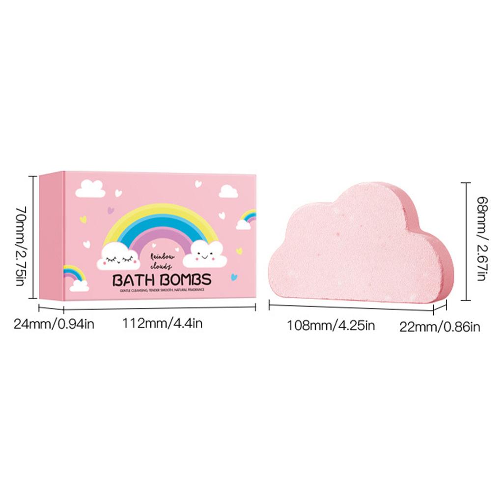 Conjunto de Presente de Feriado: Bombas de Banho em Forma de Nuvem, Banho de Espuma Hidratante Arco-Íris para Spa, Chuveiro e Banheira de Hidromassagem
