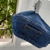 New denim beret women's summer new retro face small round face retro bud octagonal hat big head circumference