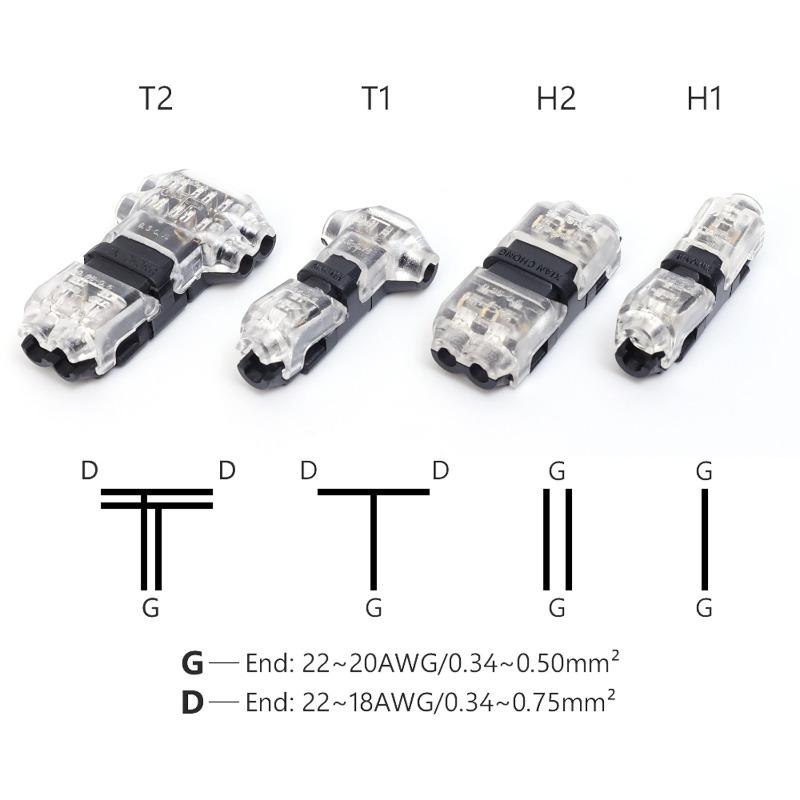 20/1PCS T Tap Wire Connectors Disconnect Terminals Low Voltage Wire Splitter Connector Push-in Lever Quick Wire Connectors