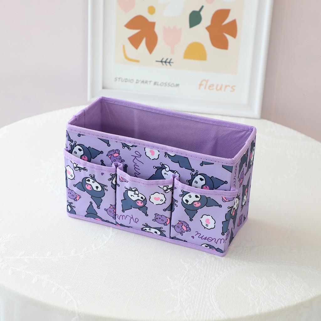 Hello Kitty Kuromi Cinnamoroll Melody Party Theme Foldable Multi Pocket Storage Box For Bedroom Or Desk Storage