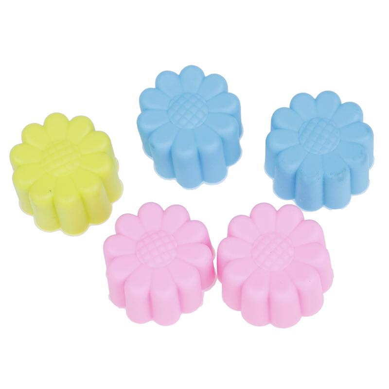 Silicone Sun Flower Muffin Cookie Cup Cake Egg Tart Mold Chocolate Pudding Jelly