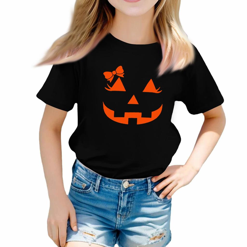 Toddler Girl Boy T-Shirts Halloween Day Kids Top Boys And Girls Printed Short Sleeved T-shirt