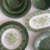 French Retro Marie Dark Green Ceramic Dinnerware Set