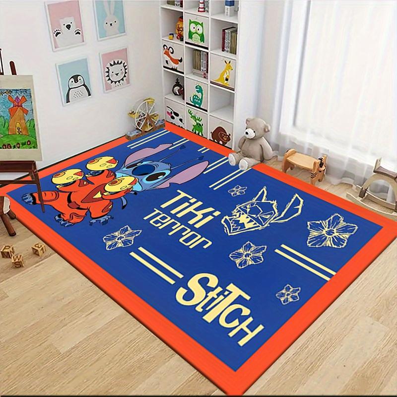 1pc Stitch Cartoon Carpet, 100% Polyester, Non-slip, Machine Washable, Waterproof, Outdoor Yard and Garden Decor, Home and Bedroom Decorative