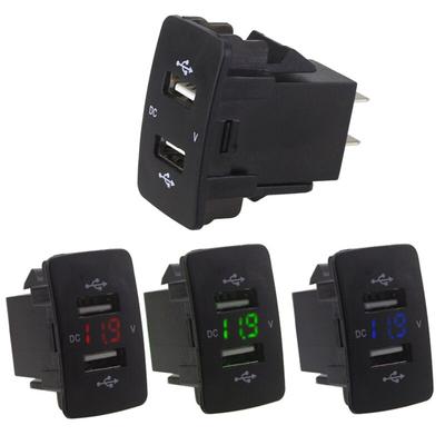 Duální USB nabíječka do auta s LED voltmetrem s digitálním displejem pro Honda USB Charing