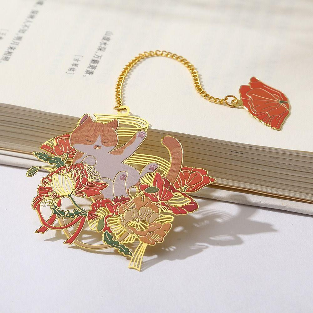Metal Hollow Bookmark 3D Book Clip Retro Metal Bookmark  Student