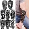 1 Sheet Lion Wolf Skull Gangster Dragon Tiger Temporary Tattoos For Men Women Adults Arm Leg Forearm Fake Tattoo Sleeve Decor