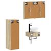 Bathroom Cabinet Set 4 pcs Sonoma Oak 43 x 11.5 x 60.5 cm
