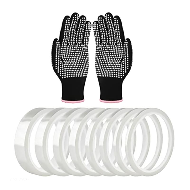 8 Rolls No Residues Heat Transfer Tape with Glove High Temperature Heat Resistant Tape Heat Tape for Sublimation 1
