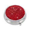 Mini Round Pill Box Bling 3 Compartment Pill Storage Box Sparkling Rhinestone Waterproof Pill Tablet Container Travel