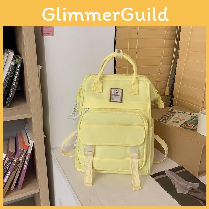 Simple Color Solid Letter Pattern Student Backpack For School And Use Daily