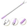 DOITOOL Stainless Steel Telescopic Rod, Hanger, Dressing Aid Stick, Curtain Hook, Claw, Reach Hook, Dress Stick Tool, Steel Fork, Purple, Aluminum