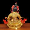 Feng Shui Copper Yellow God of Wealth Statue Buddha Tantric Home Living Sculptures