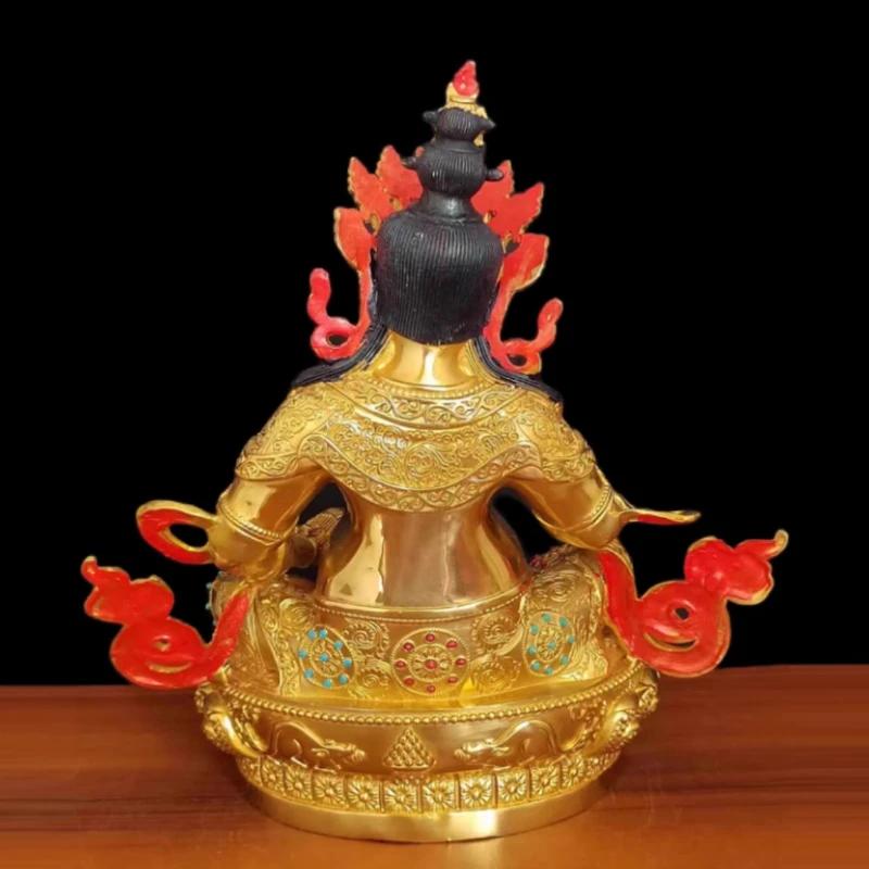 Feng Shui Copper Yellow God of Wealth Statue Buddha Tantric Home Living Sculptures