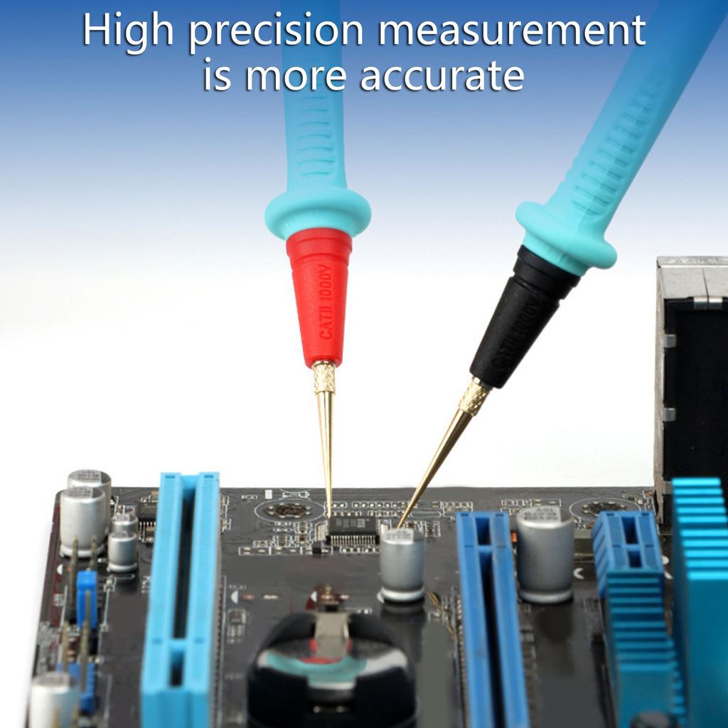 1000V Multimeter Test Leads Probes With Replaceable Fine 20A 4pcs Interchangeable Steel Needle Tip for Precise Testing