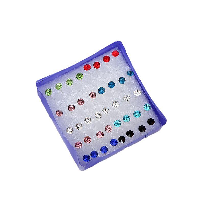 Black Zircon Stud Earrings: Cute & Simple Korean Style for Girls