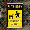 Art Deco Metal Sign Slow Down Kids Pets Home Garden Decor