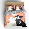 Black-and-white cats, hearts Bedding sets Duvet cover sets Duvet covers Pillowcases(1*Duvet Cover 2*Pillowcases without duvet insert)
