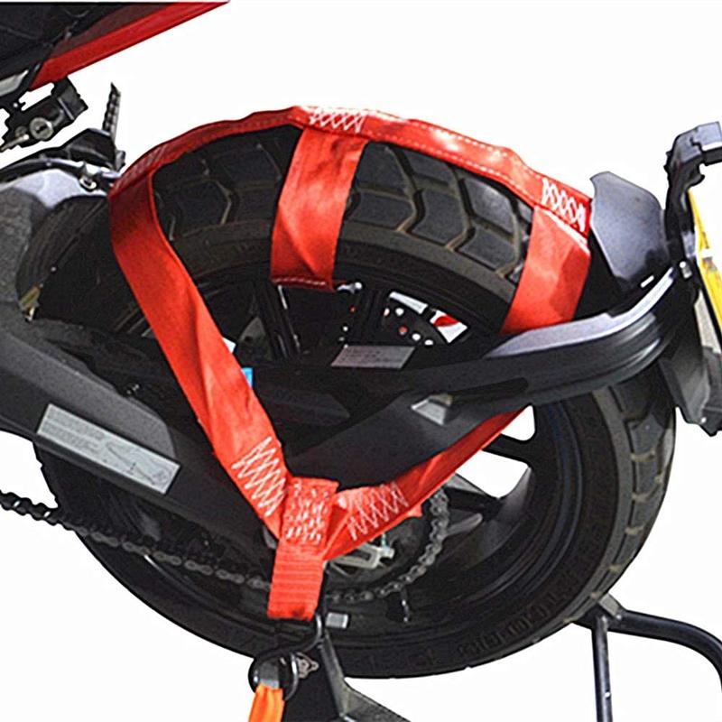 Motorcycle Electric Vehicle Binding Strap Fastening Tire Bundle Rear Wheel Strap Motorcycle Tire Strap Foldable For Easy Storage красный