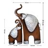 Elefantenfiguren im thailändischen Stil Mutter & Kind Elefant Fengshui Harzskulpturen für Heimdeko Ornament - 2er-Set, Braun