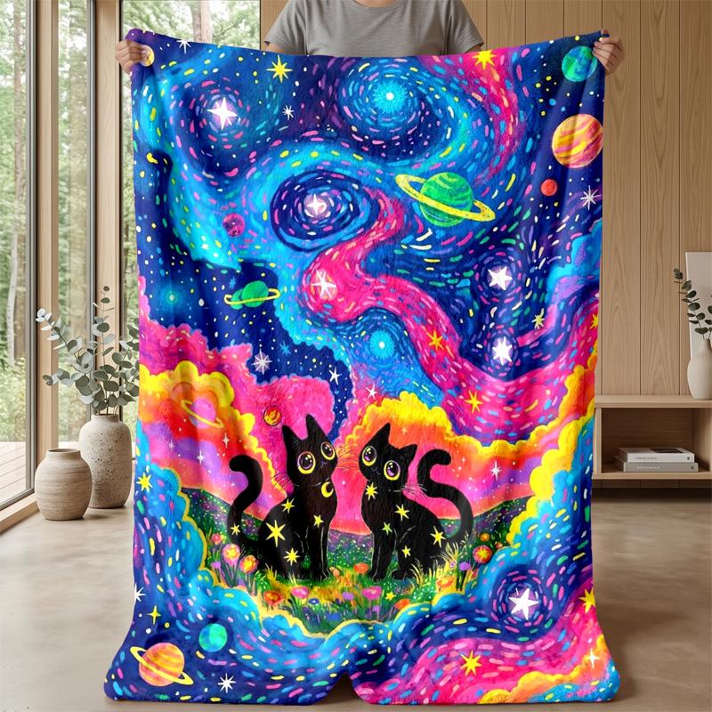 Spiral Katze Garten Thema Decke Leicht Warm Flanell Decke Dekorative Überwurfdecke für Hausdekoration