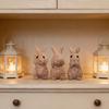 Rattan Bow Resin Ornament, Easter Bunny Decor, Rattan Effect Resin Bunny Statue, Easter Table Decoration Spring Indoor Home Decor