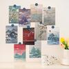 30 Sheets Oil Painting Style Card Postcards Message Cards Nordic Style Decorative Wall Stickers for Living Room