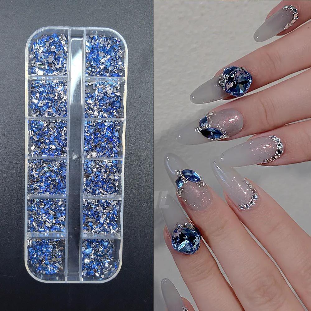 Nail Art Irregular Mini Ornaments: Pink, White, Colorful Champagne Accessories