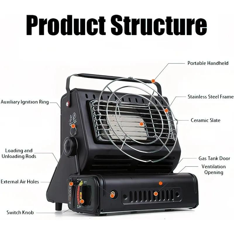 Double Coherent Heat Source Butane Heater Camping Emergency 13KW High Power Heating Stove Survival Tools Mini Tent Heater
