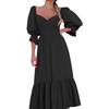 DAFIFY Moda donna primavera autunno tinta unita stampa manica lunga monospalla vita alta abiti casual