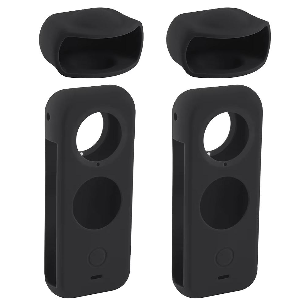 Protective Case Set Soft Silicone Body Cover + Lens Cap Shockproof Anti-Scratch Protector for Insta360 One X2 Camera Accessories