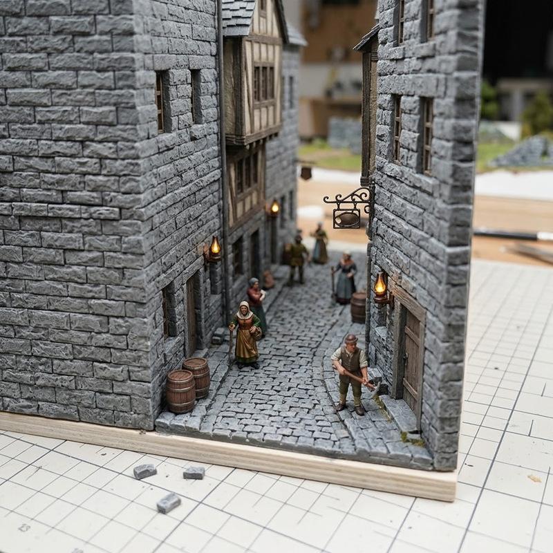 10Pcs Miniature Scale Bricks Model Walls For 1/16 1/25 Architecture Building Landscape/Craft/Dollhouse Decoration/Dioramas Kits