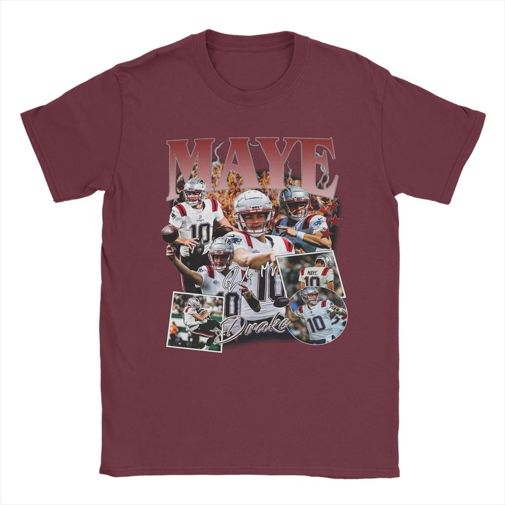 Unisexs TShirts Vintage Drake Maye Poster Novelty 100 Cotton Tees Short Sleeve T Shirts Crewneck Clothes Gift Idea