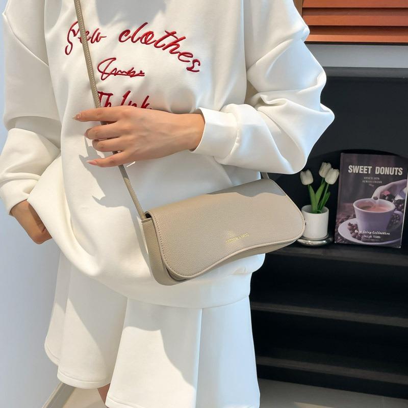 New solid color shoulder armpit bag retro fashion small square bag simple high-end versatile messenger bag women