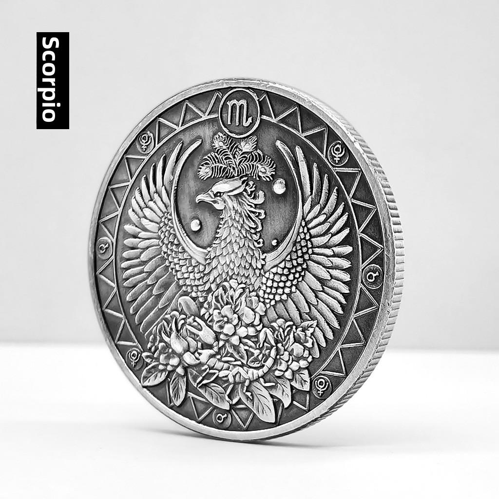 Monete d'Argento Zodiacali, Dodici Segni Zodiacali, Monete Creative, Capricorno, Leone, Vergine, Regali in Metallo
