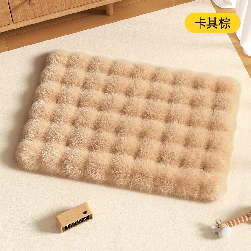 Cat nest cushion cat blanket winter sleeping pet cat blanket warm kennel winter thickened rabbit down sleeping mat s - 50*35cm
