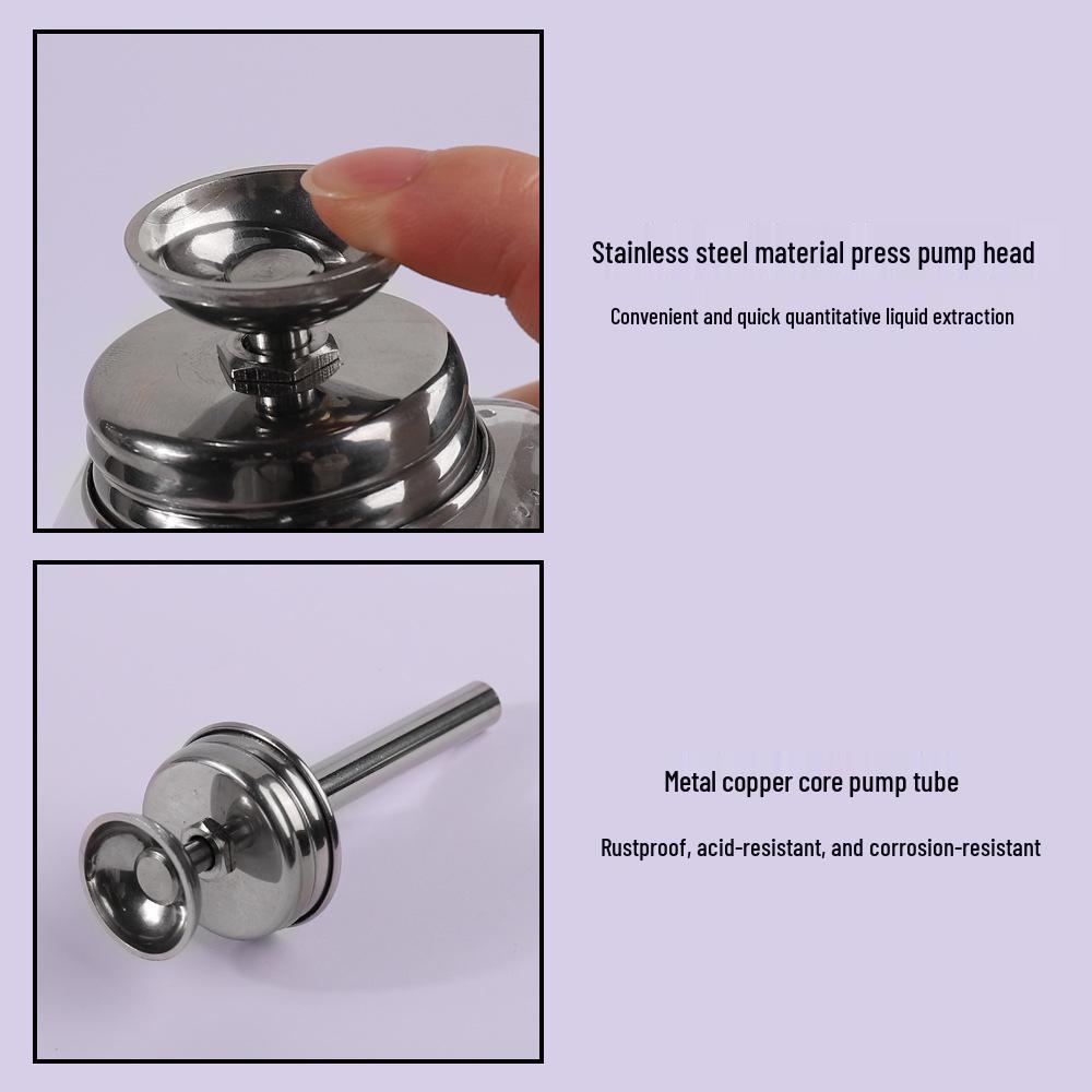 Steel Pump Glass Nail Art Bottle with Scale, Dustproof Cap, Large Mouth, and Anti-Rust Metal Core