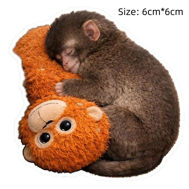 Cute Punch The Monkey Aesthetic Sticker Cartoon Plush Monkey Stickers Home Decorat For Diy Handwork Mobile Phone Case Scrapbook