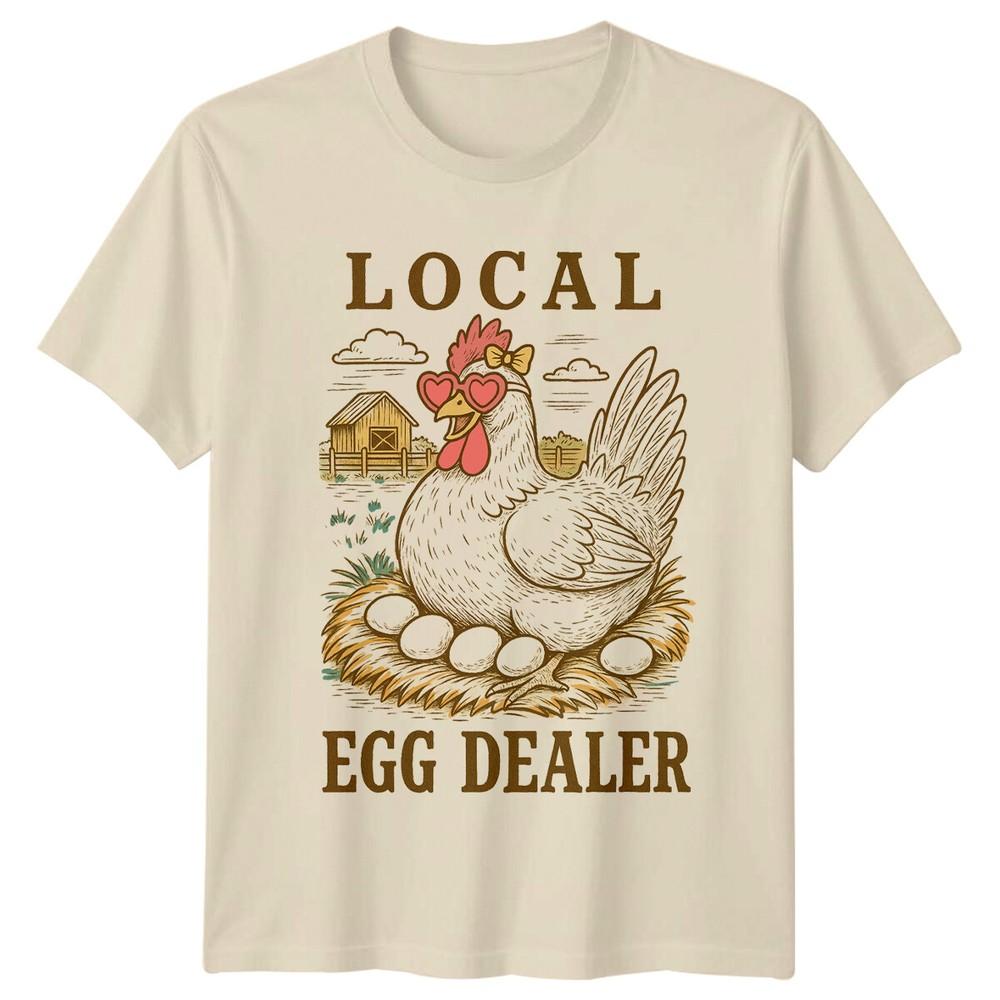 Local Egg Dealer Funny Chicken With Heart Glasses Farm TShirt Unisex T-Shirt XXXXL