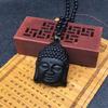 Buddha Head Tathagata Imitation Obsidian Necklace Green Buddha Head Necklace
